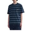 Carhartt WIP SS25 Летняя футболка Aiken с карманом, полосатая, с логотипом на переднем кармане, удобная, простая, с коротким рукавом, мужские топы, темно-синий, I034487-2XK-XX
