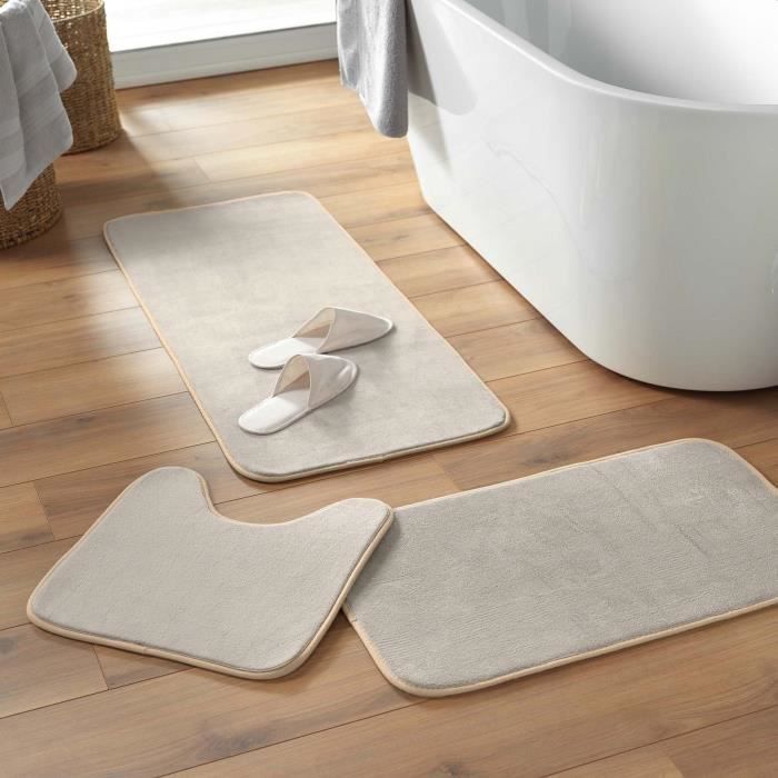 Tapis de bain 45 x 75 cm Vitamine Unie taupe