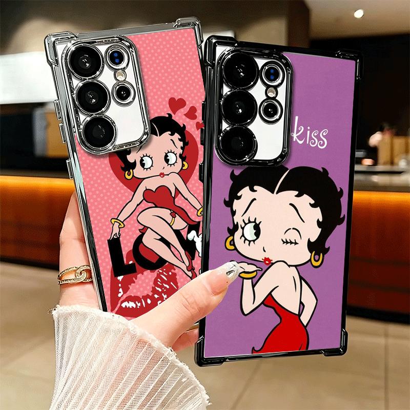 B-Bettys B-Boops Девушка Покрытие Чехол для Телефона Для Samsung Galaxy S24 S25 FE S26 Edge S23 Ultra S22 S21 Plus S20 Противоударный Подушка Безопасности Чехол