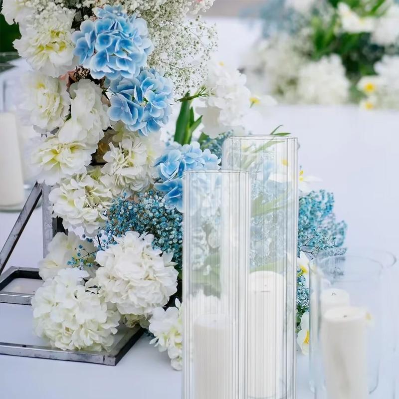 2 шт./набор подсвечников с крышками цилиндра стеклянный цилиндр в форме урагана прозрачный званый ужин вечеринка свадебные украшения