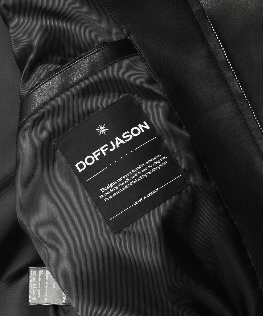 Doffjason Черная куртка Харрингтон из веганской кожи