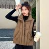New Women's Lightweight Sleeveless Vest Stand-up Collar Quality Jacket Solid Color Thickened Warm Sports Leisure Loose Cotton Jacket