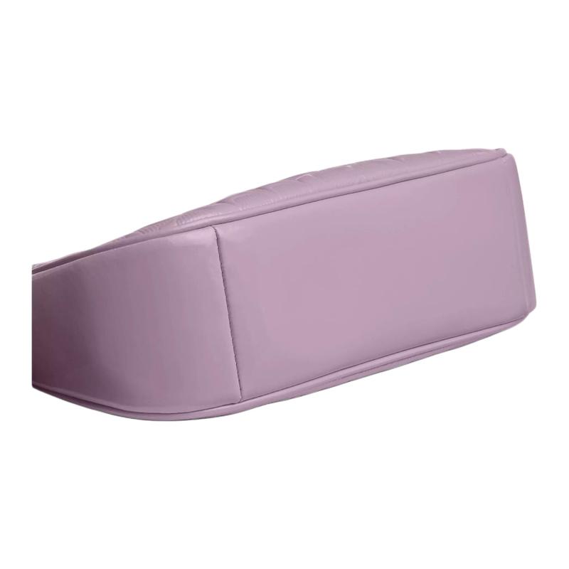 Coach Teri 25 Шарм-сердце Серебристая металлическая кожаная сумка через плечо Средняя Женская Светло-фиолетовая