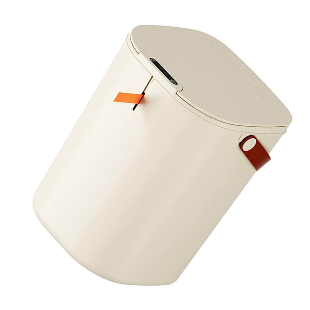 20 л сенсорное мусорное ведро с ручкой АБС автоматическое индукционное бесконтактное мусорное ведро для ванной комнаты кремового цвета