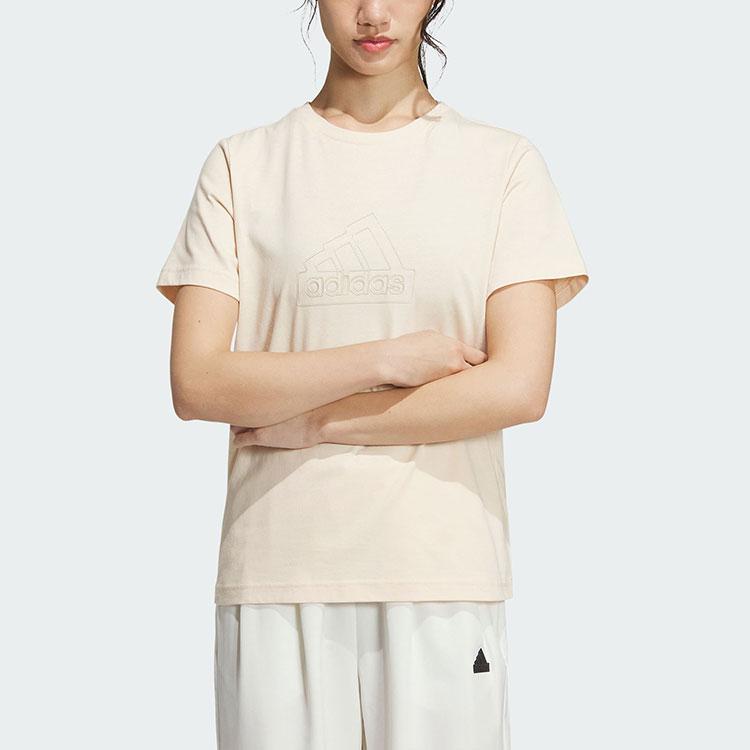 Adidas Sports Graphic Tee Women Tops Sand-Brown IM8839