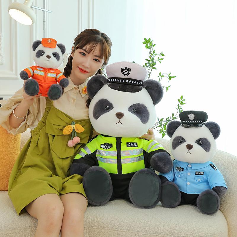 Новая плюшевая кукла Police Panda, тряпичная кукла, креативная плюшевая игрушка Fire Bear, подарок на памятное событие