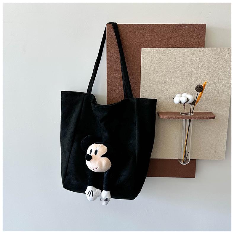 Korean Cute Mickey Head Large Capacity Retro Tote Shoulder Bag
