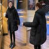 Women's Autumn And Winter Down Jacket Medium Length Hooded Coat Solid Color Loose Cotton-padded Clothes