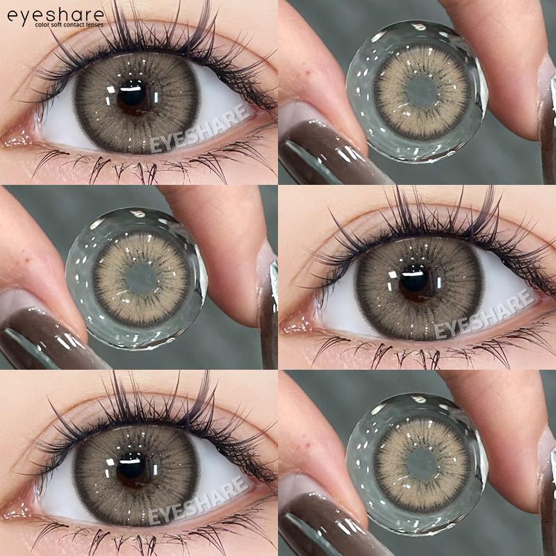1 Pair Fashion Brown Colored Lenses Gray Lenses Blue Eye Lens High Quality Cosmetics Green Contacts Black Lens Yearly