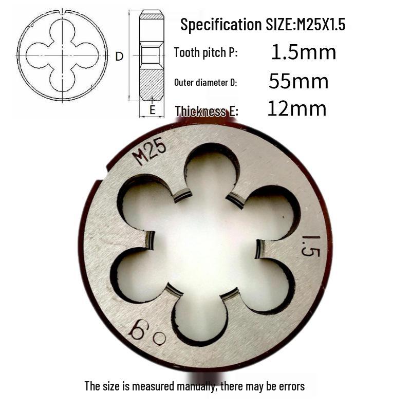 Круглая плашкодержатель M24-M26 x 0.5-3 мм, Прямое/Обратное, Правая/Левая резьба