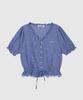 HAINT Liria Check String Half Shirt 2Col_Navy