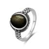 Винтажное кольцо из стерлингового серебра S с натуральным лунным камнем, овальное 8*10 мм, простое кольцо с черными завитками, подарки для вечеринок, изысканные украшения для женщин и мужчин