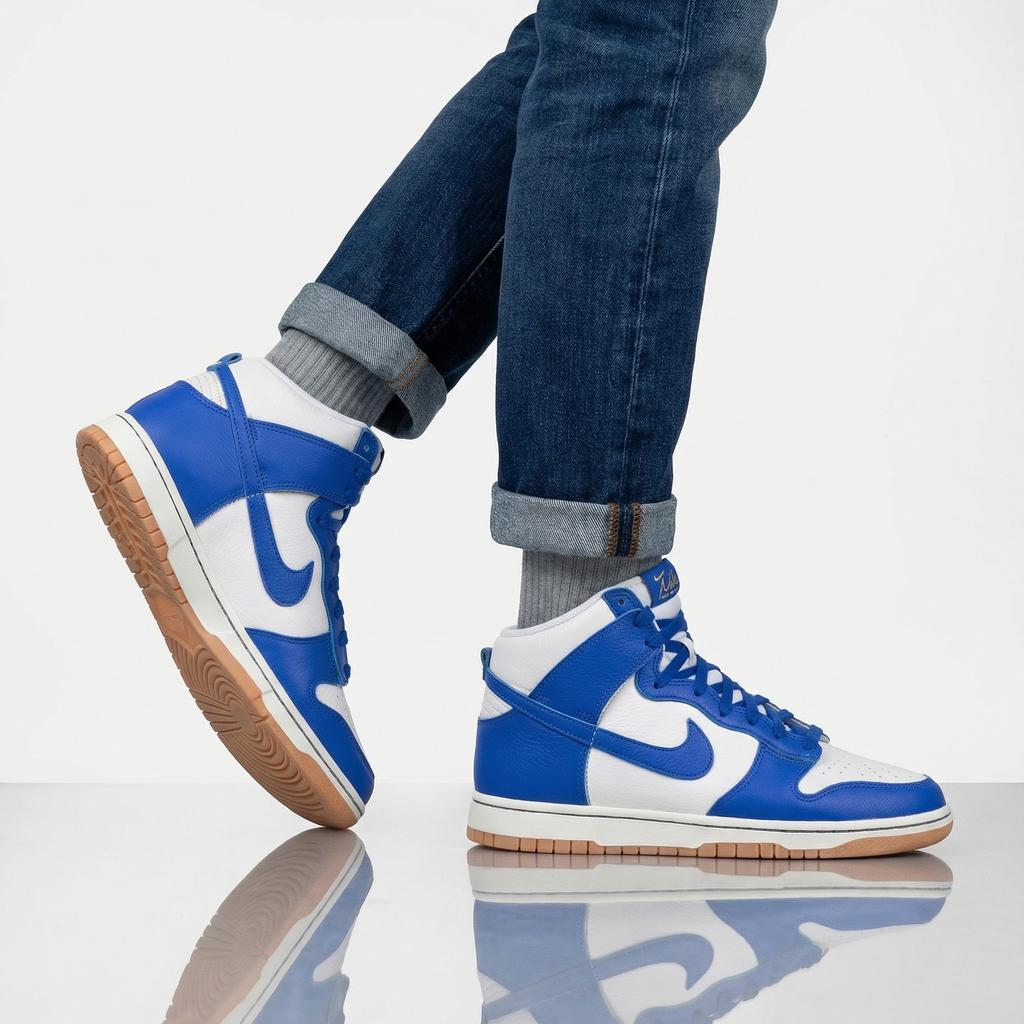 Nike Dunk High Retro SE - Мужские Кроссовки Обувь Бело-Синий FV6612-001 ОРИГИНАЛ