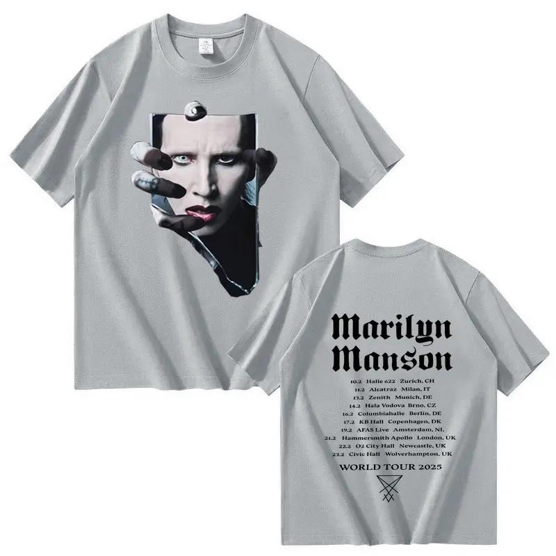 Футболка Marilyn Manson 2026 Tour для мужчин и женщин, Экстра-большая, Высококачественная, Летняя, С принтом, Из чистого хлопка