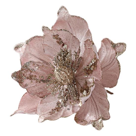 Блестящий искусственный цветок, украшение для рождественской елки, яркий цвет, реалистичный вид, легко повесить, искусственный цветок, украшение для праздничной вечеринки