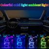 RGB Цветная Автомобильная Подсветка Салона Гибкая Светодиодная Неоновая Лента Декоративная Лампа для Автомобиля Авто DIY