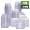 100Pcs Disposable Jello Shot Cups Plastic Portion Cups With Lids Condiment Containers