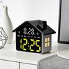 House-shaped LED Digital Alarm Clock with Night Light Brightness Adjustment 12/24H Alarm Clock Date Week Table Clock for Bedroom