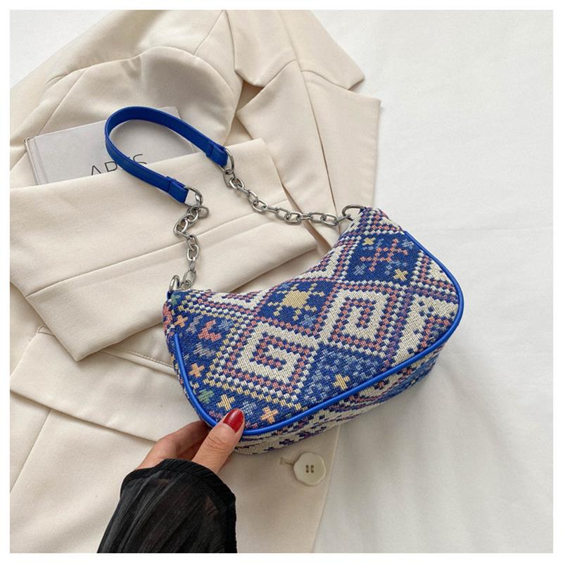Зимние сумки на плечо подмышками, модные маленькие квадратные сумки, женские сумки-шопперы, холщовые сумки через плечо в этническом стиле для девочек