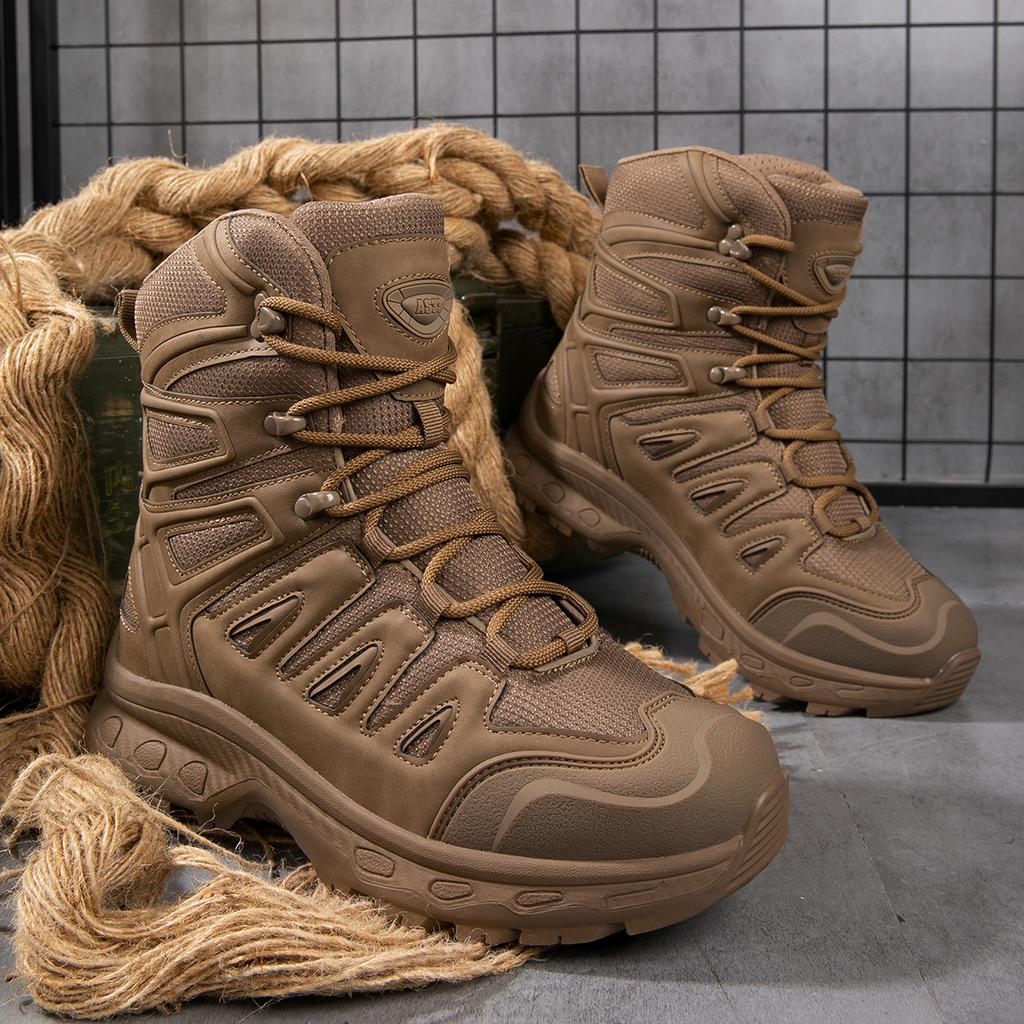 TUINANLE Мужская защитная обувь, рабочие армейские ботинки, дышащая нескользящая походная обувь для скалолазания в пустыне для мужчин