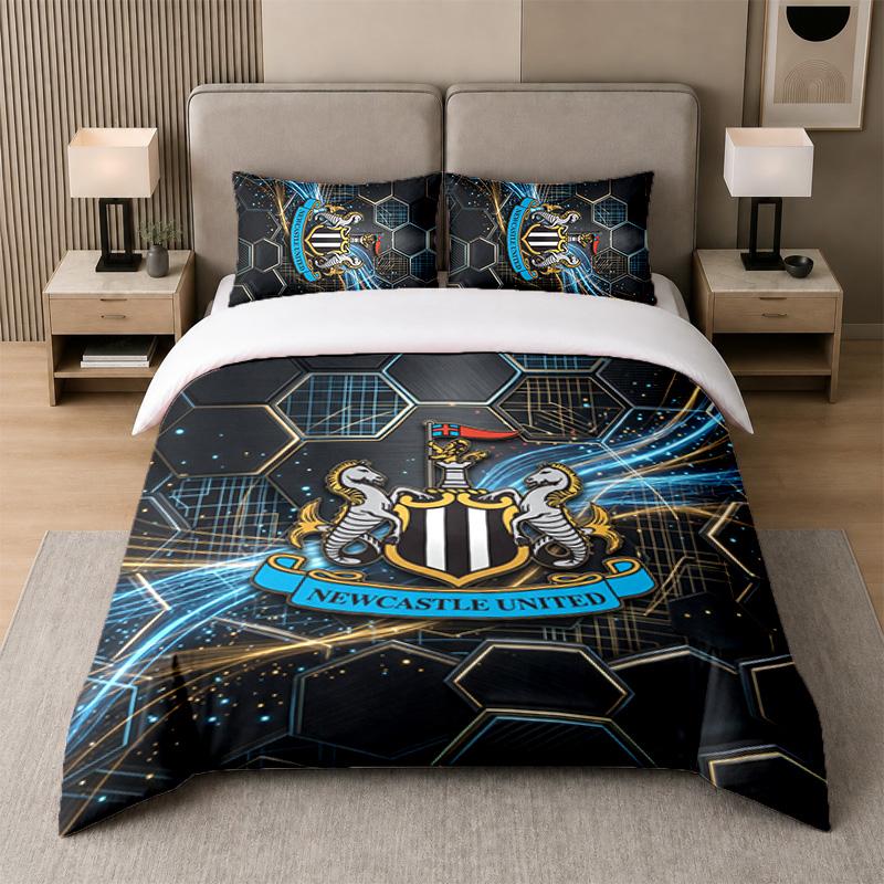 3-предметный комплект постельного белья Newcastle United Football Мягкая простыня и две наволочки Декор для домашней спальни