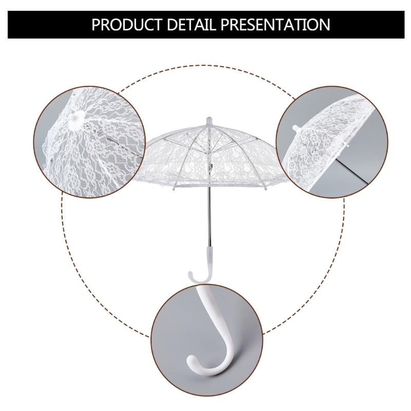 Романтичный кружевной зонт с узором из роз, винтажный кружевной зонт-трость, детский кружевной зонт для детей, свадебный подарок, для фотосъемки