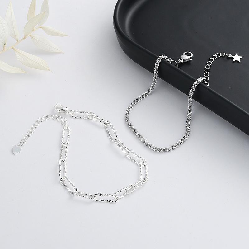 Sterling Silver S925 Silver Bracelet Dazzling Galaxy Chain for Women Sparkling Cold Style Personalized Baby's Breath Bracelet for Women