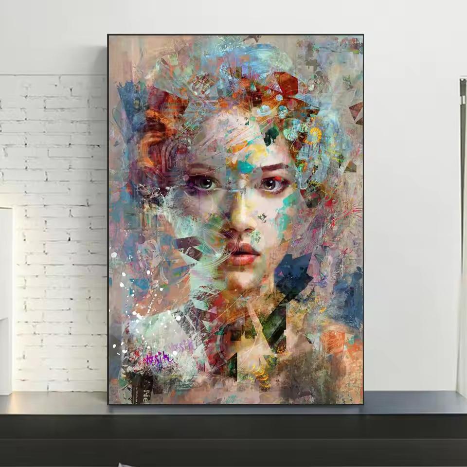 Абстрактная африканская маска, девушка, холст, картины, граффити, настенное искусство, женский портрет, постеры и принты, уличное искусство, картины, домашний декор