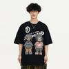 Cartoon Anime Printed T-shirt Short Sleeved Men's Summer Loose Casual Pure Cotton Double Yarn Half Sleeved T-shirt Top Instagram Trend