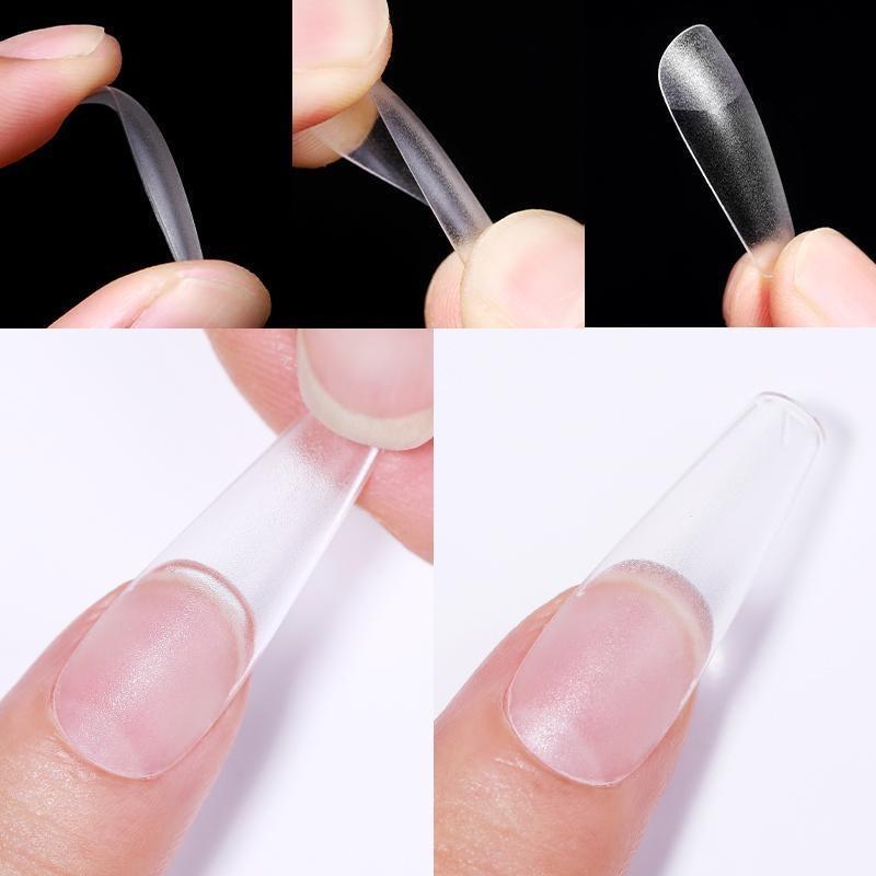 240pcs Press On Nails Coffin Nail Tips Clear Full Cover Fake Acrylic UV Gel Nails Extension System Oval Almond Sculpted False Nail Tips