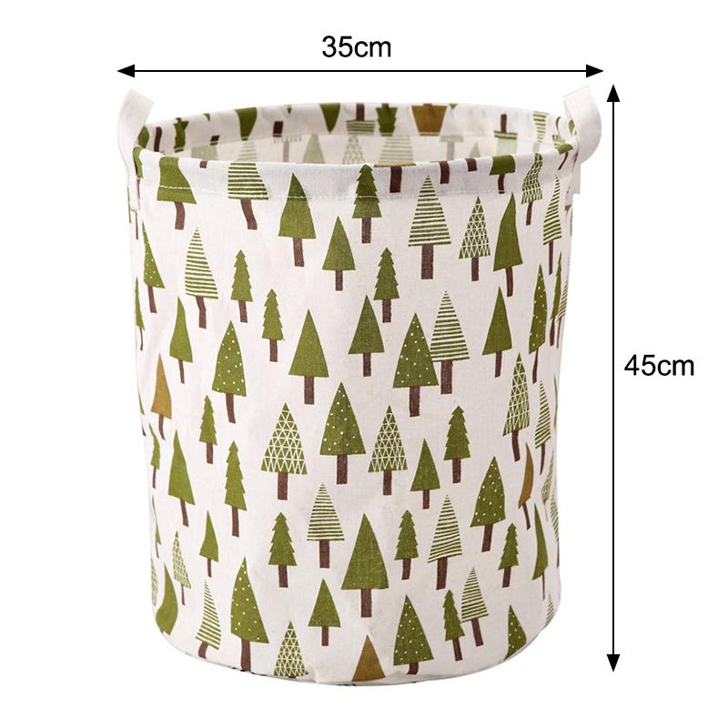 Round Dirty Clothes Basket Portable Fabric Laundry Hamper Foldable Dustproof Multifunctional Storage Bucket Sundries