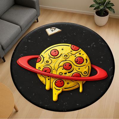 1 шт. Коврик для стула Круглый 'Pizza Planet Saturn' для офиса, Ковер для пола в офисе, спальне, Идеальный подарок для декора дома p0105078