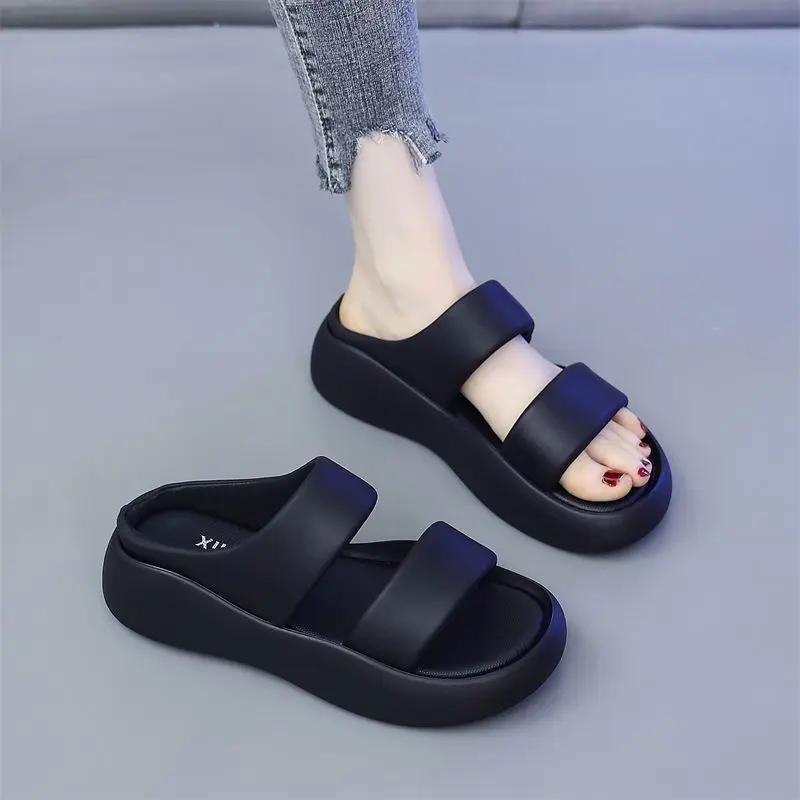 Woman Slippers Platform Slides Thick Sandals New Fashion Shoes for Women Natural Skin On Promotion Style Designer Luxury Casual