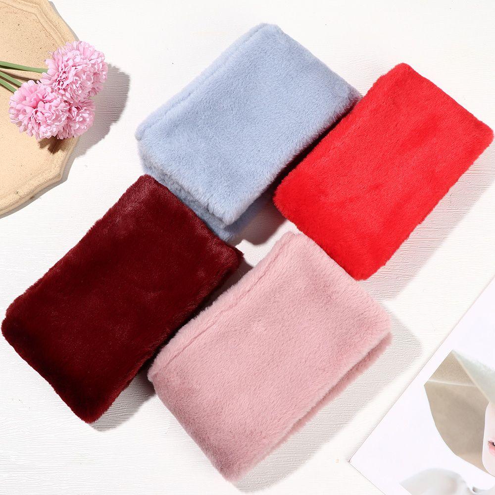 Thicken Winter Warm Faux Rabbit Fur Plush Neck Warmer Neckerchief Wrap Cross Scarf Solid Color