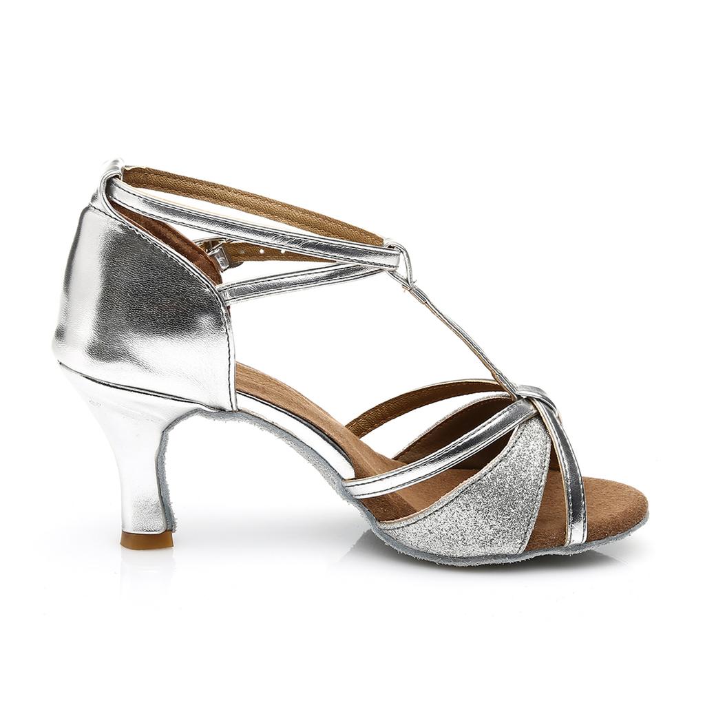 Buty Do Tańca Latino Na Obcasie Leah 7 Cm Srebrne 34