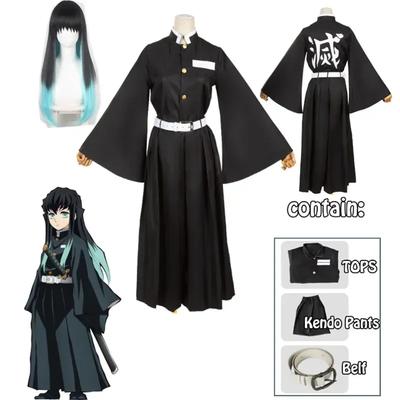 Аниме Kimetsu No Yaiba Токито Муичиро Косплей Костюмы Форма Кисацутай Парик Костюм на Хэллоуин Взрослые Дети