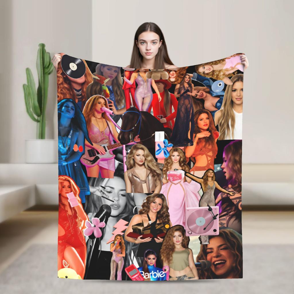 Shakira Blanket Singer Pop Soft Funny Plush Throw Blanket For Home Decor Travel Office Flannel Bedspread Bed Cover