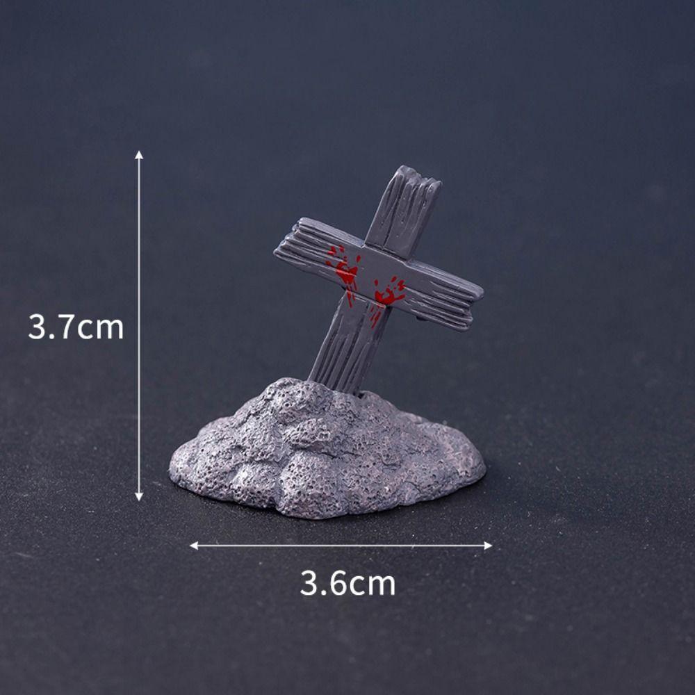 Creative Cartoon Halloween Small Ornaments DIY Resin Craft Tombston Ornaments Mini Resin Festival Ornaments Home