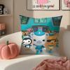Cartoon educational OOctonauts Cushion Cover Pillowcase Short Plush Invisible zipper Room Sofa Cushion Cover