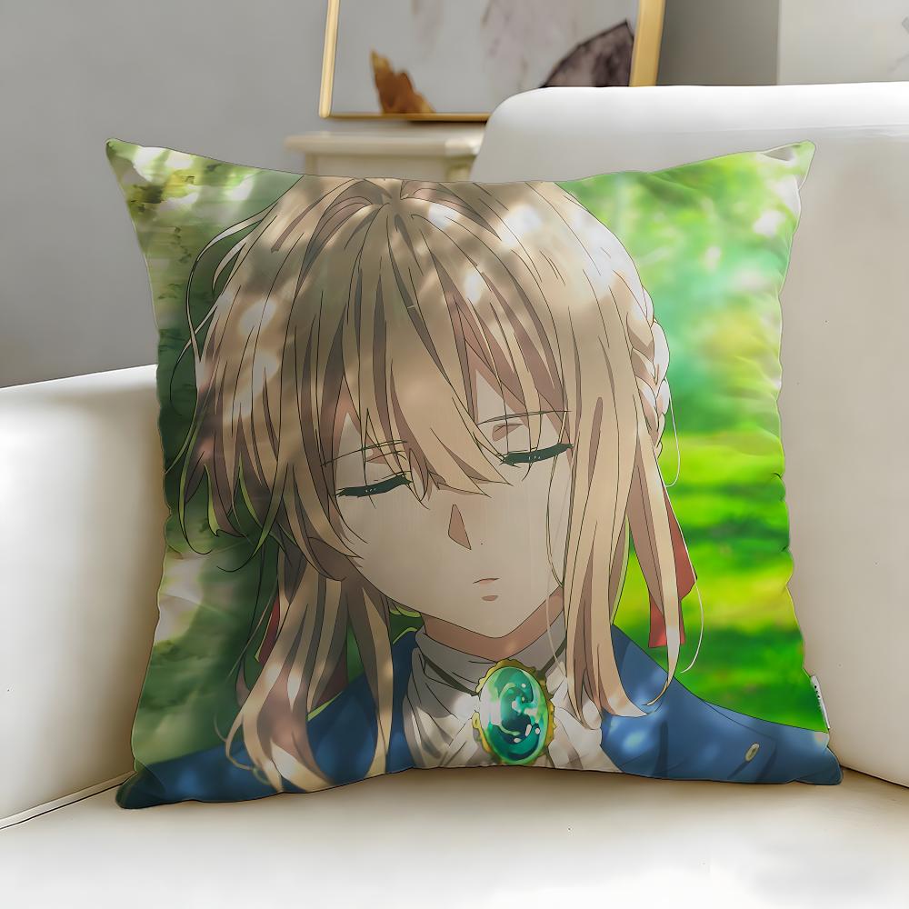 Классический аниме-чехол для подушки Violet Evergarden Мягкий Легко стирающийся Наволочка Универсальный для Дивана Кровати Путешествий и Офиса