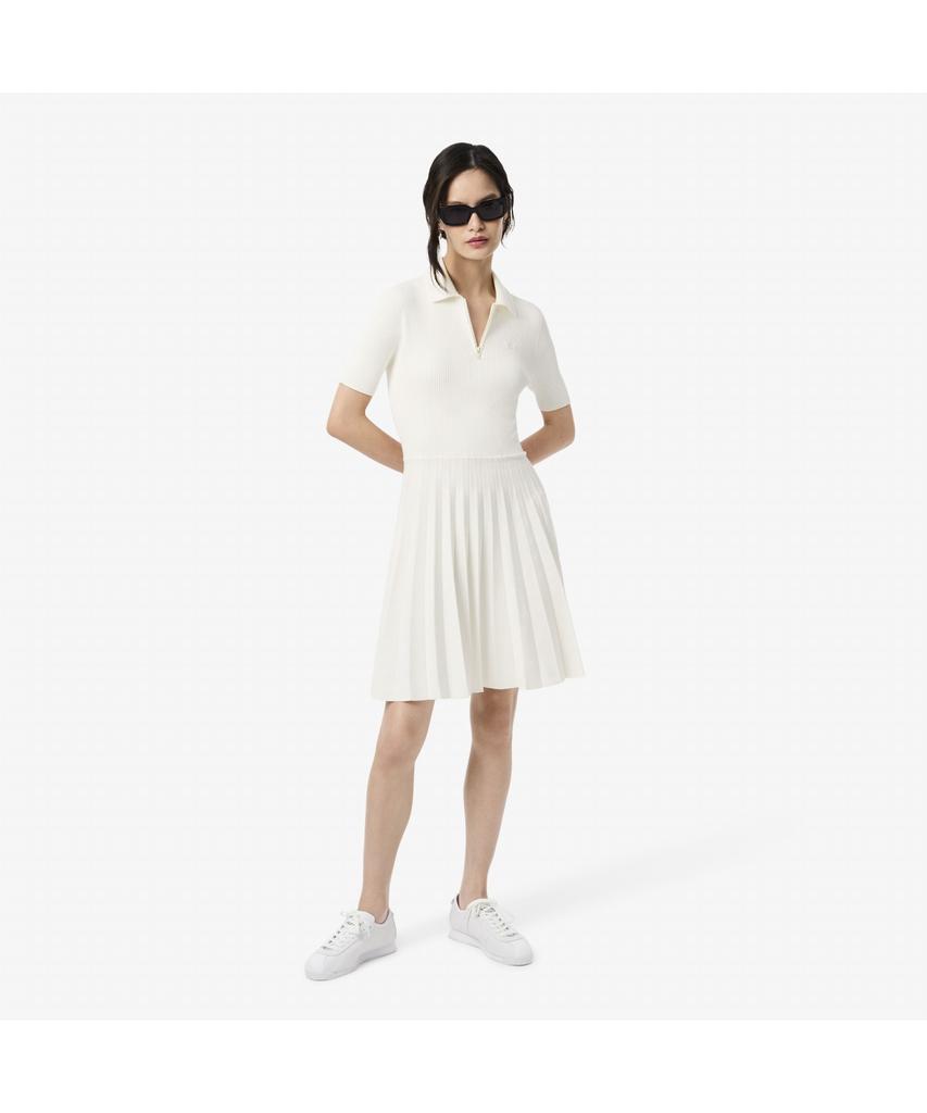 Lacoste Women'S 3D Rib Knit Short Sleeve Polo Dress Ef5803-55N 70V