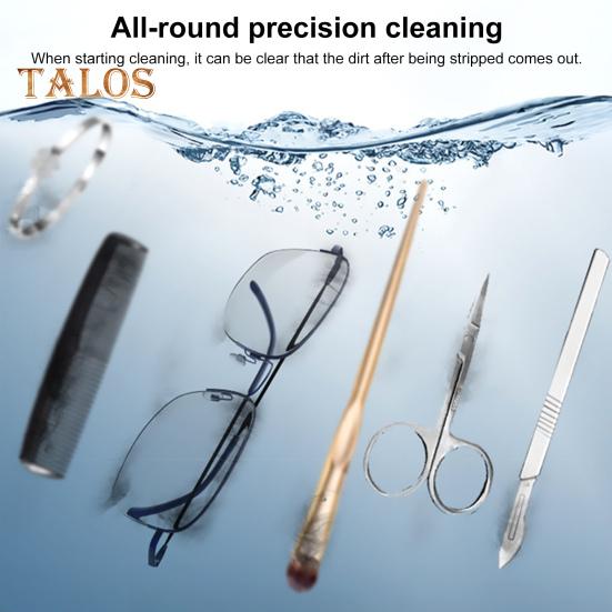 Ультразвуковая чистящая машина 49000 Гц Wave Deep Clean 640 мл Раковина из нержавеющей стали 4 режима Очки Ювелирные изделия Ежедневный очиститель предметов