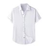 Men'S Fashion Collar Solid Color Shirt Casual Short Sleeved Top