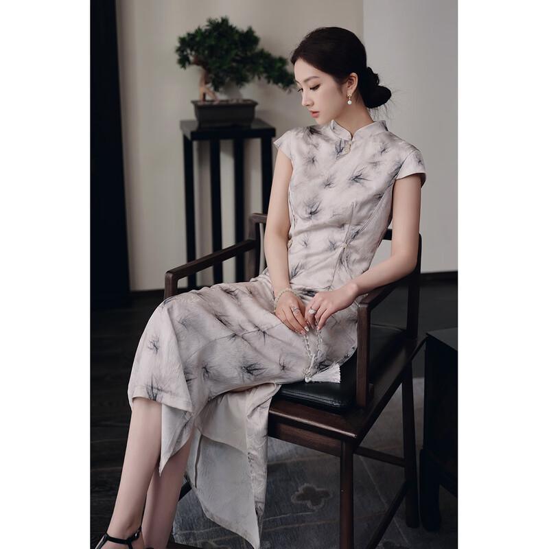 Современное платье ципао с принтом ивовых ветвей JK&JS