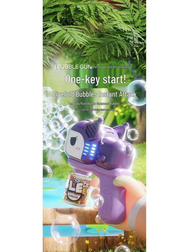 Kids' Multi-Hole Automatic Bubble Gun – Handheld Blower for Outdoor Fun