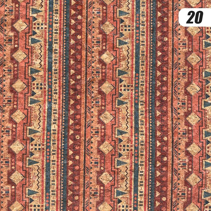 100x135cm Cork Printed Fabric Faux Leather Waterproof Colored Soft Cork Fabric Sofa Car Bag Furniture Decor DIY Sewing Crafts