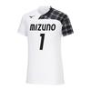 Mizuno V2MAB111 Игровая короткая рубашка, Рукав, Графический, Унисекс, Белый/Черный