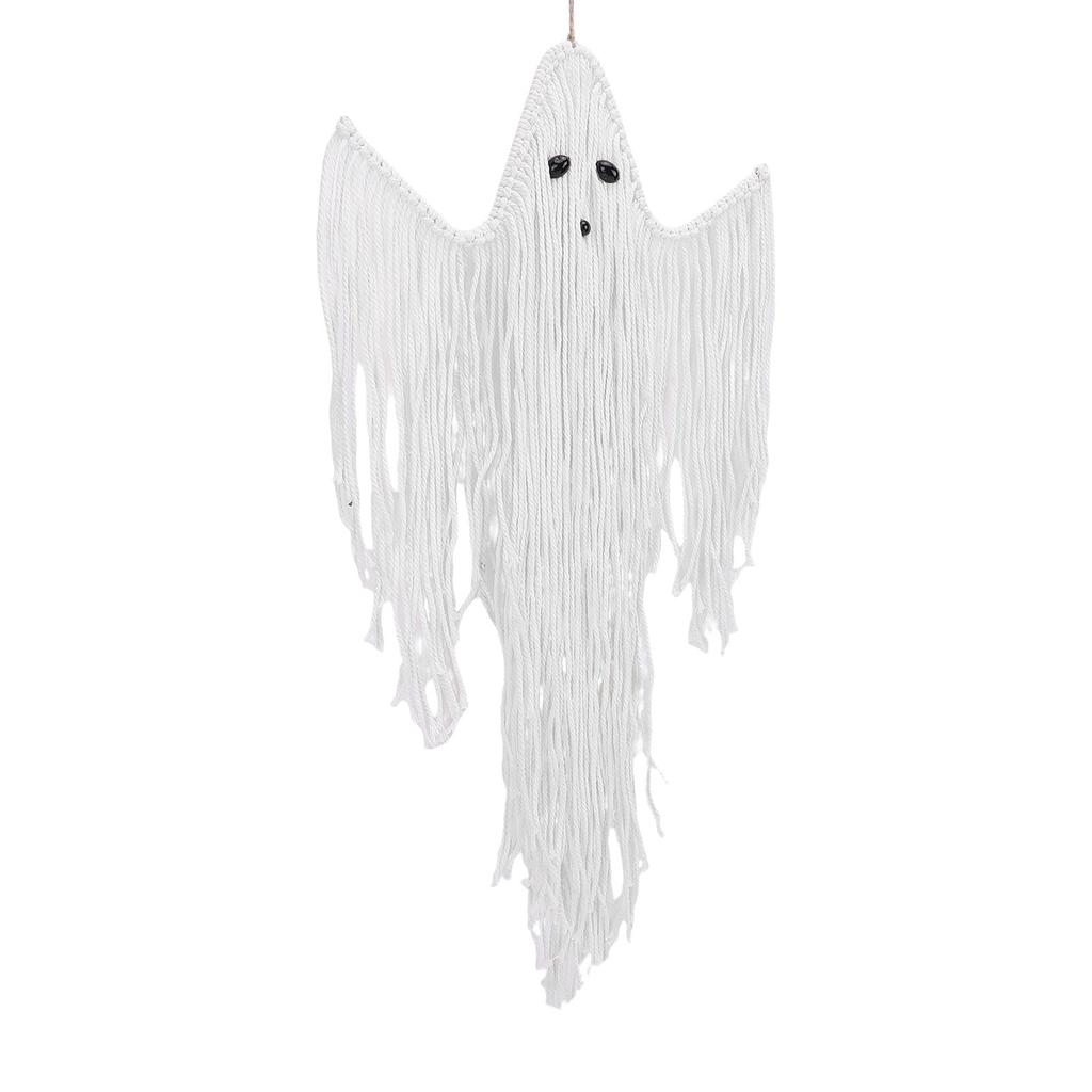 Подвесное украшение-призрак в жутком бохо-стиле, ручной работы из хлопковой веревки, для настенного искусства, праздничной двери, окна