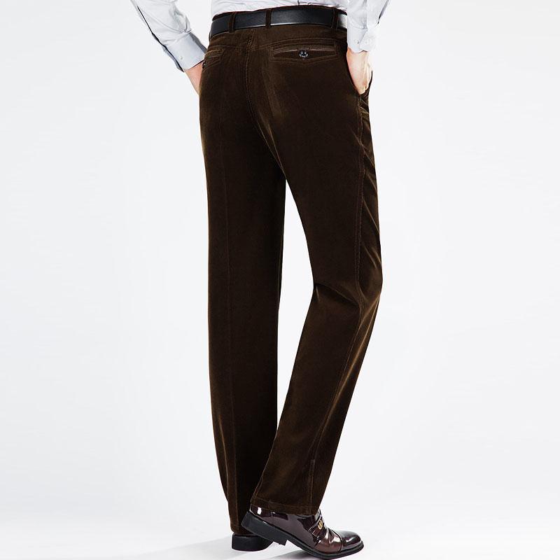 2024 весенне-осенние деловые мужские брюки, вельветовые костюмы для папы, брюки, тонкие винтажные прямые брюки, прямые повседневные брюки