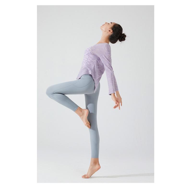 Женская спортивная повседневная блузка с длинным рукавом для йоги